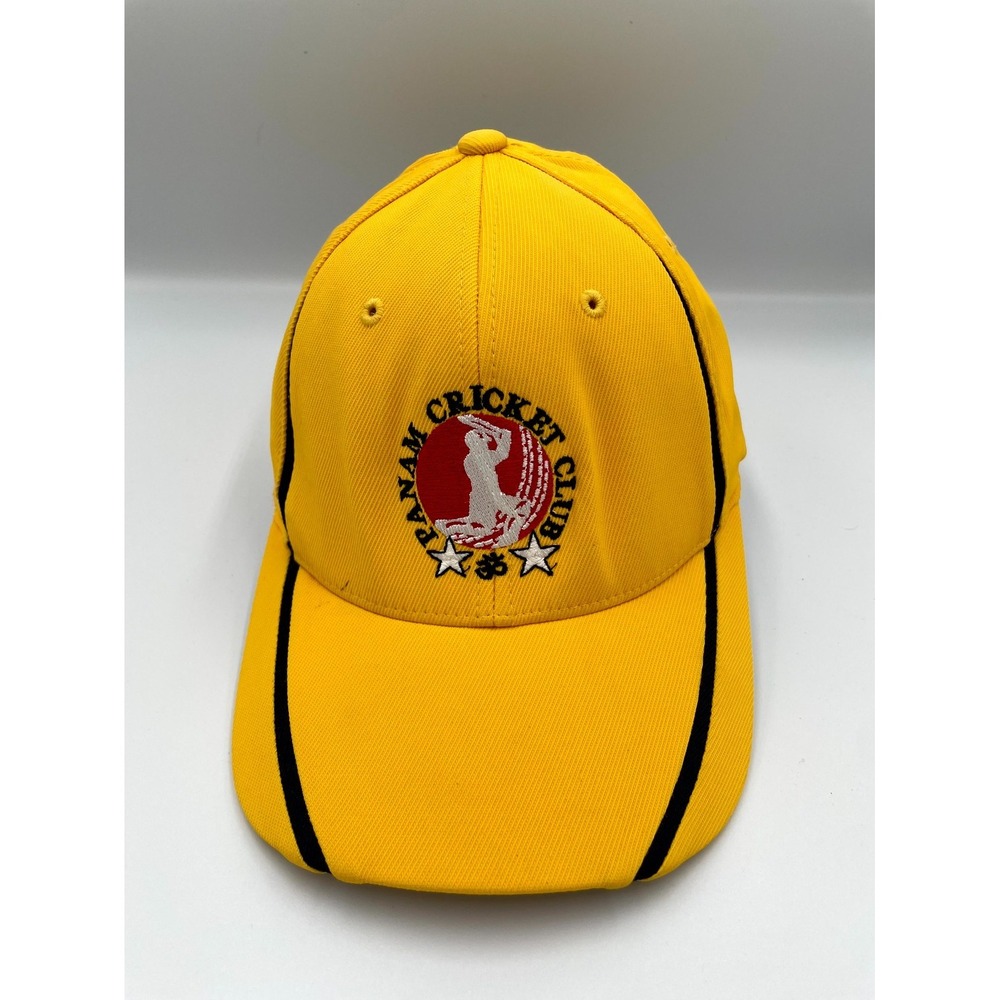 Sport-Tek Panam Cricket Baseball Cap Mens Small-Medium Yellow Nylon Fitted Hat